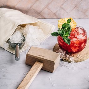 Lewis Wooden Mallet with Ice Bag for Ice Crushing and Ice Scoop