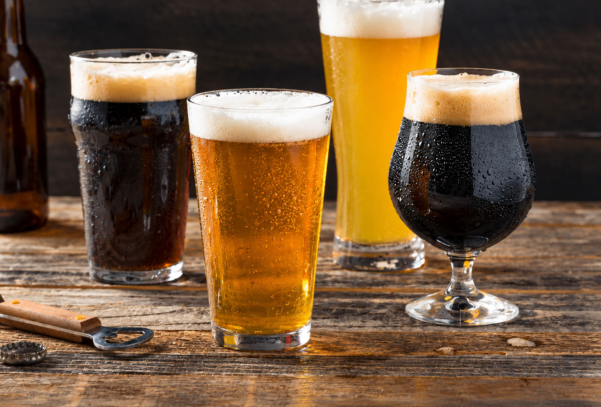 Beer glasses on Barshopen